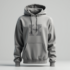 Hoodie — Bold Minimalist Logo Mark Centered On Commercial Design #0238 (Ideogram)