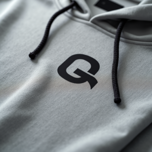 Hoodie — Bold Minimalist Logo Mark Centered On Commercial Design #0250 (Ideogram)