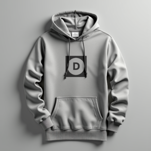 Hoodie — Bold Minimalist Logo Mark Centered On Commercial Design #0274 (Ideogram)