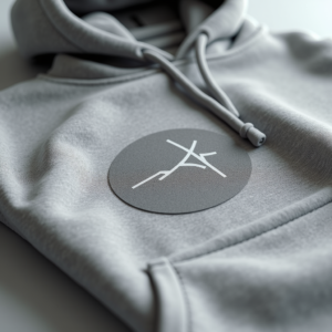 Hoodie — Bold Minimalist Logo Mark Centered On Commercial Design #0286 (Ideogram)