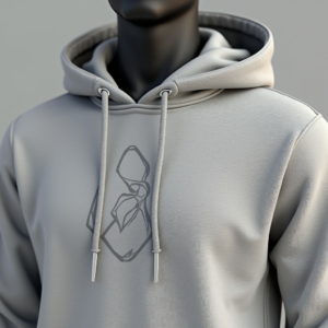 Hoodie — Bold Minimalist Logo Mark Centered On Commercial Design #0322 (Ideogram)
