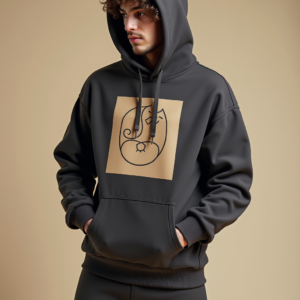 Hoodie — Clean Line-art Icon Printed On A Commercial Design #0105 (Recraft)