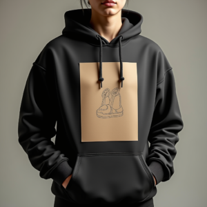 Hoodie — Clean Line-art Icon Printed On A Commercial Design #0225 (Recraft)