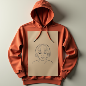 Hoodie — Clean Line-art Icon Printed On A Commercial Design #0342 (Gemini)