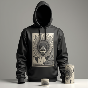 Hoodie — Duotone Illustrated Design Wrapped Around A Commercial Design #0029 (Krea)