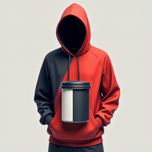 Hoodie — Duotone Illustrated Design Wrapped Around A Commercial Design #0071 (Leonardo)