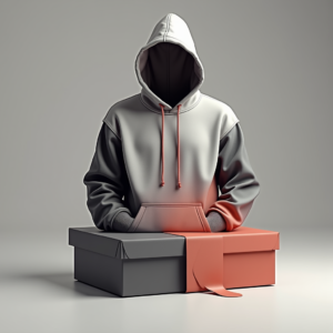 Hoodie — Duotone Illustrated Design Wrapped Around A Commercial Design #0137 (Krea)