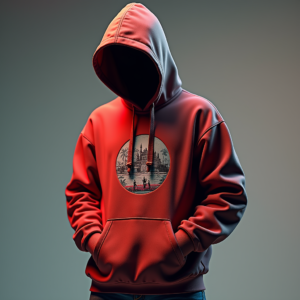 Hoodie — Duotone Illustrated Design Wrapped Around A Commercial Design #0215 (Leonardo)