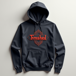 Hoodie — Embroidered-style Emblem Mockup On A Structured Commercial Design #0064 (FLUX)