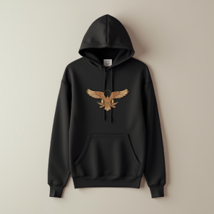Hoodie — Embroidered-style Emblem Mockup On A Structured Commercial Design #0088 (FLUX)