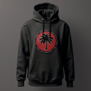 Hoodie — Embroidered-style Emblem Mockup On A Structured Commercial Design #0190 (Ideogram)