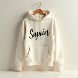Hoodie — Hand-lettered Typographic Design Across A Cream Commercial Design #0050 (Midjourney)