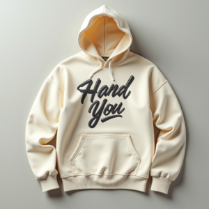Hoodie — Hand-lettered Typographic Design Across A Cream Commercial Design #0080 (Firefly)