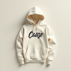 Hoodie — Hand-lettered Typographic Design Across A Cream Commercial Design #0134 (Midjourney)
