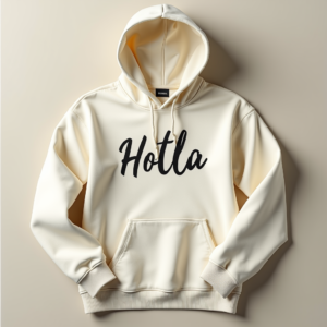 Hoodie — Hand-lettered Typographic Design Across A Cream Commercial Design #0146 (Midjourney)
