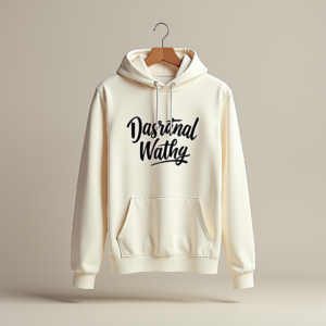 Hoodie — Hand-lettered Typographic Design Across A Cream Commercial Design #0158 (Midjourney)