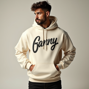 Hoodie — Hand-lettered Typographic Design Across A Cream Commercial Design #0176 (Firefly)