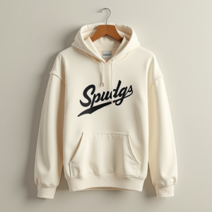 Hoodie — Hand-lettered Typographic Design Across A Cream Commercial Design #0194 (Midjourney)