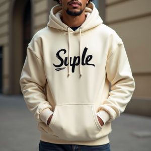 Hoodie — Hand-lettered Typographic Design Across A Cream Commercial Design #0227 (Leonardo)