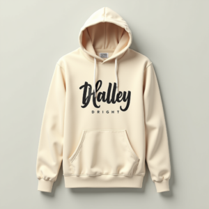 Hoodie — Hand-lettered Typographic Design Across A Cream Commercial Design #0239 (Leonardo)