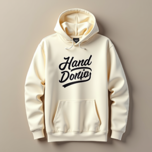 Hoodie — Hand-lettered Typographic Design Across A Cream Commercial Design #0257 (Krea)