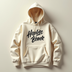 Hoodie — Hand-lettered Typographic Design Across A Cream Commercial Design #0293 (Krea)