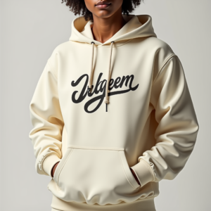 Hoodie — Hand-lettered Typographic Design Across A Cream Commercial Design #0299 (Leonardo)