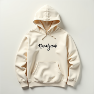 Hoodie — Hand-lettered Typographic Design Across A Cream Commercial Design #0305 (Krea)