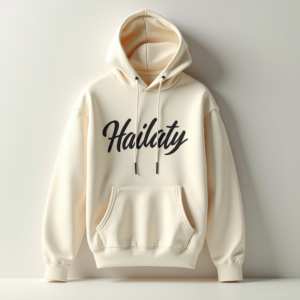 Hoodie — Hand-lettered Typographic Design Across A Cream Commercial Design #0311 (Leonardo)