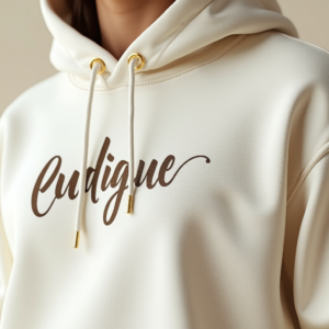 Hoodie — Hand-lettered Typographic Design Across A Cream Commercial Design #0323 (Leonardo)