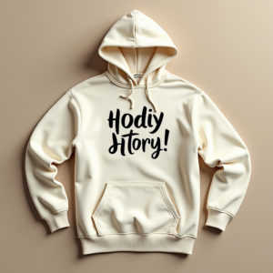 Hoodie — Hand-lettered Typographic Design Across A Cream Commercial Design #0341 (Krea)