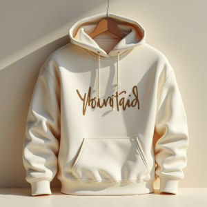 Hoodie — Hand-lettered Typographic Design Across A Cream Commercial Design #0347 (Leonardo)