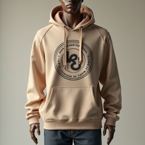 Hoodie — Retro Badge-style Logo Centered On A Commercial Design #0030 (Gemini)