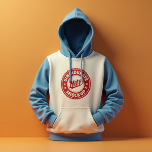 Hoodie — Retro Badge-style Logo Centered On A Commercial Design #0066 (Gemini)