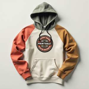 Hoodie — Retro Badge-style Logo Centered On A Commercial Design #0078 (Gemini)