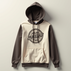 Hoodie — Retro Badge-style Logo Centered On A Commercial Design #0114 (Gemini)
