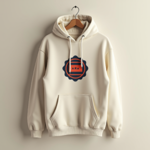 Hoodie — Retro Badge-style Logo Centered On A Commercial Design #0126 (Gemini)