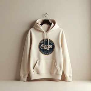 Hoodie — Retro Badge-style Logo Centered On A Commercial Design #0162 (Gemini)