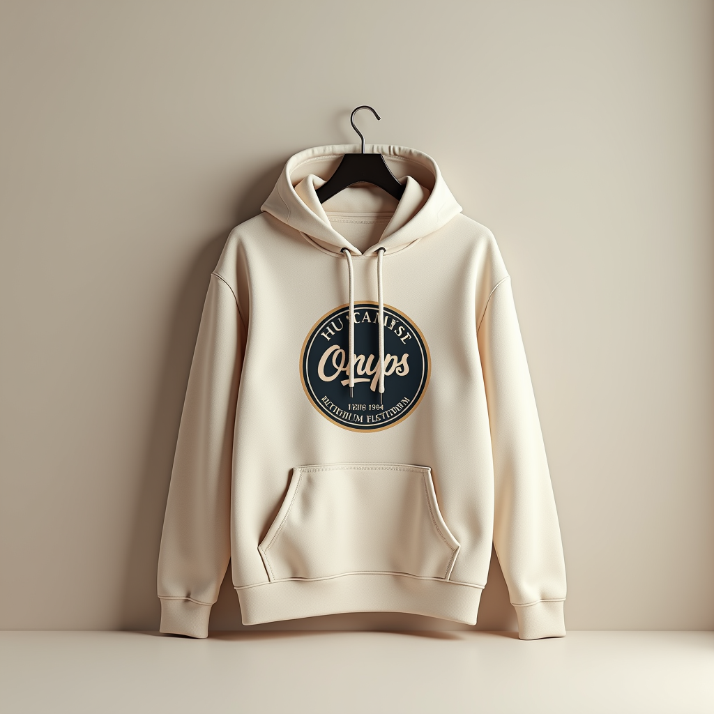 Hoodie — Retro Badge-style Logo Centered On A Commercial Design #0162 (Gemini)