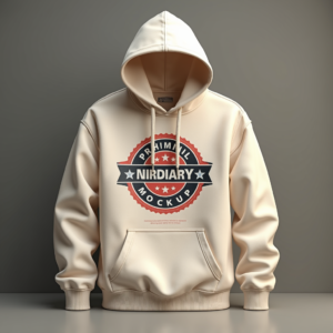 Hoodie — Retro Badge-style Logo Centered On A Commercial Design #0174 (Gemini)