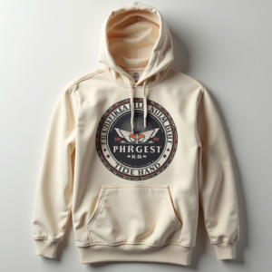 Hoodie — Retro Badge-style Logo Centered On A Commercial Design #0186 (Gemini)