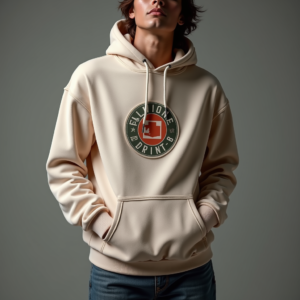 Hoodie — Retro Badge-style Logo Centered On A Commercial Design #0231 (Stable Diffusion)