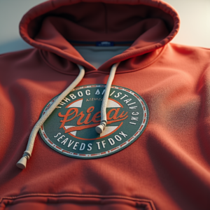 Hoodie — Retro Badge-style Logo Centered On A Commercial Design #0255 (Stable Diffusion)
