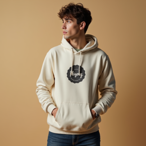 Hoodie — Retro Badge-style Logo Centered On A Commercial Design #0267 (Stable Diffusion)