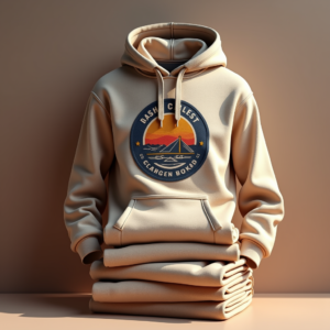 Hoodie — Retro Badge-style Logo Centered On A Commercial Design #0297 (Recraft)