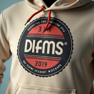 Hoodie — Retro Badge-style Logo Centered On A Commercial Design #0327 (Stable Diffusion)