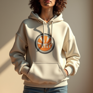 Hoodie — Retro Badge-style Logo Centered On A Commercial Design #0339 (Stable Diffusion)