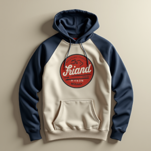 Hoodie — Retro Badge-style Logo Centered On A Commercial Design #0345 (Recraft)