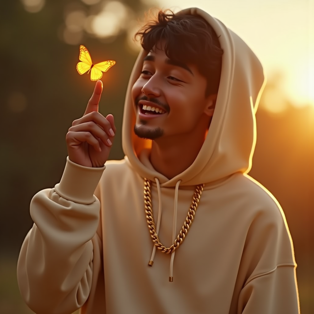 Influencer Photos — Stylish Young Man In A Cream Social Media #0002 (Seedream)