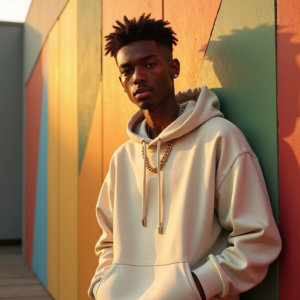 Influencer Photos — Stylish Young Man In A Cream Social Media #0050 (Seedream)